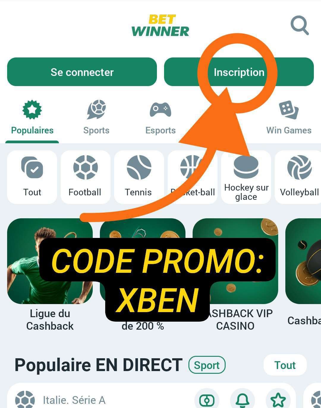 INSCRIPTION BETWINNER